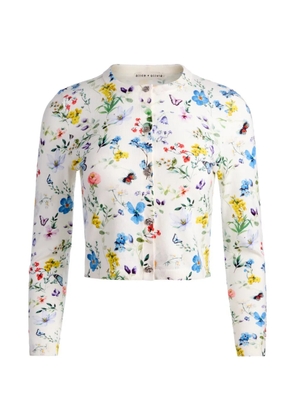 alice + olivia Carson printed cardigan - White