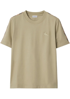 Burberry logo-embroidered T-shirt - Neutrals