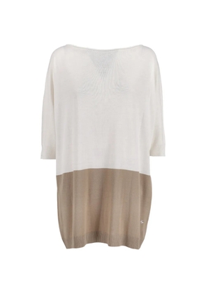 Fay colourblock sweater - White