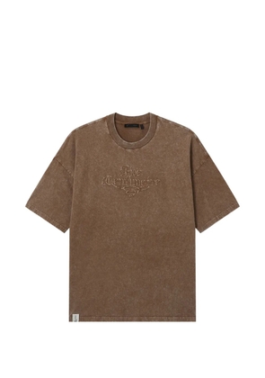 FIVE CM embroidery T-shirt - Brown