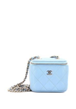 CHANEL Pre-Owned Classic Vanity Case with Chain Quilted Caviar Mini pouch - Blue