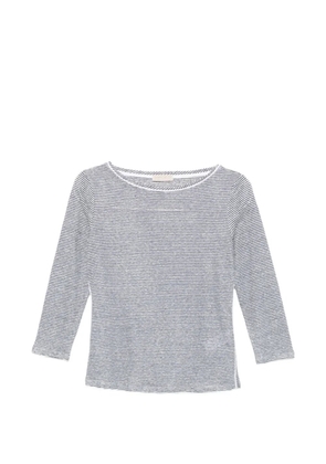 Purotatto striped-pattern top - Blue