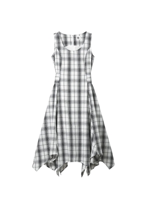 b+ab plaid-pattern belted dress - White