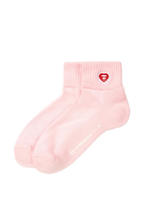 AAPE BY *A BATHING APE® Aapenow heart embroidered socks - Pink