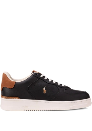 Polo Ralph Lauren logo-detail leather sneakers - Black