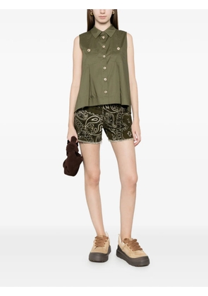 TWINSET pleated patch-pocket shirt - Green