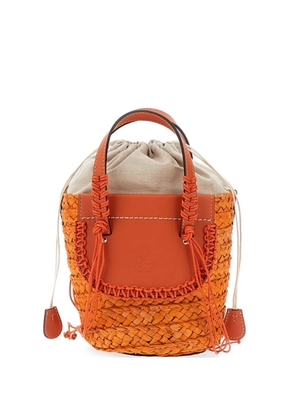 CUBA LAB Habanera braided handle bucket bag - Orange