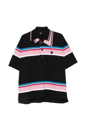 Kolor striped polo shirt - Black