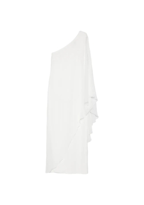 ALESSANDRO LEGORA one-shoulder ruffled midi dress - White