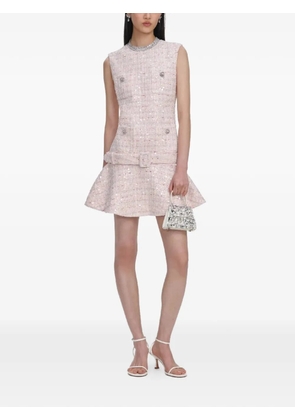 Self-Portrait sequin belted mini dress - Pink