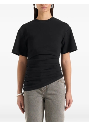 Manière De Voir Pauline ruched asymmetric T-shirt - Black