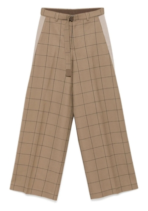 sacai checked trousers - Brown