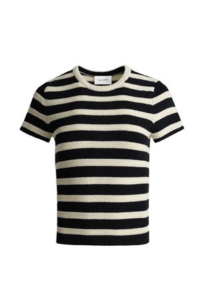 St. John breton stripe knit T-shirt - Black