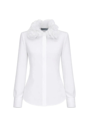 Gloria Coelho 3D rose-collar shirt - White
