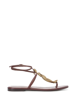 Roberto Cavalli snake-motif flat sandals - Brown