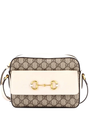 Gucci Pre-Owned Horsebit 1955 Flap Pocket Camera Bag GG Coated Canvas and Leather Small crossbody bag - Brown