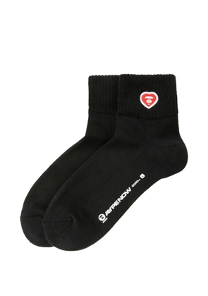 AAPE BY *A BATHING APE® heart embroidered socks - Black