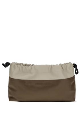 Pierre Hardy Twin drawstring-closure colour-block clutch bag - Brown