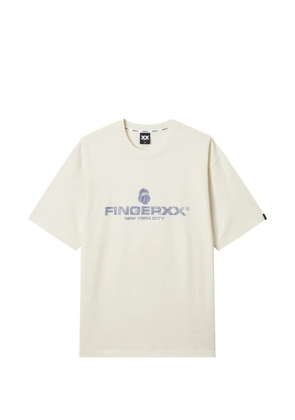 FINGERCROXX logo crew-neck T-shirt - Neutrals