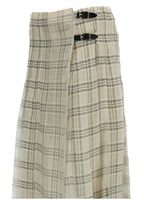 Durazzi Milano plaid-pattern midi skirt - Neutrals