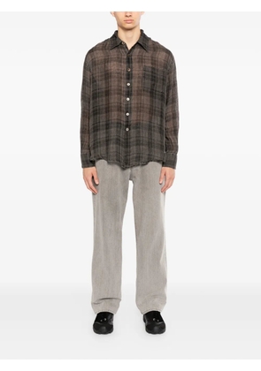 OUR LEGACY Above checked shirt - Brown