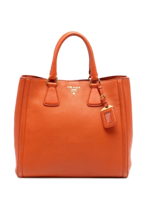 Prada Pre-Owned 2000-2026 Vitello Daino Open Convertible Tote satchel - Orange
