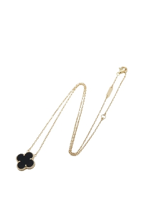 Van Cleef & Arpels Pre-Owned 2010-2025 18K Yellow Gold and Onyx Vintage Alhambra Pendant necklace - Black