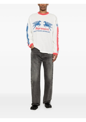 Represent graphic-print long-sleeves T-shirt - White