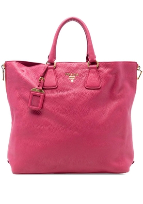 Prada Pre-Owned 2000-2020 Vitello Daino Side Zip Open Convertible Tote satchel - Pink
