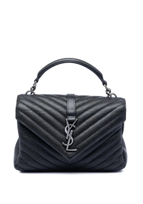 Saint Laurent Pre-Owned 2020 Medium Chevron Sheepskin Monogram College satchel - Black