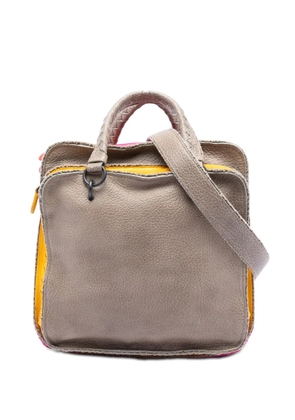 Bottega Veneta Pre-Owned 2012-2026 Multicolor Pebbled Leather Double Zip satchel - Brown