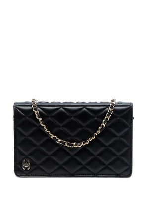 CHANEL Pre-Owned 2021-2026 Quilted Lambskin Book Wallet On Chain crossbody bag - Black
