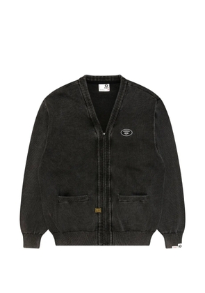 AAPE BY *A BATHING APE® V-neck patch-detail cardigan - Grey
