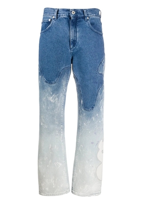 Off-White bleached baggy jeans - Blue