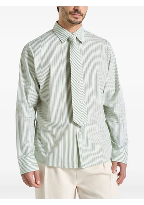 Manière De Voir Dylan pinstripe detachable-tie shirt - Green