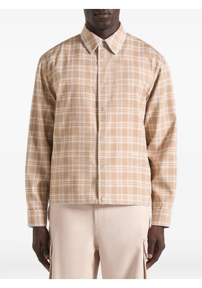 Manière De Voir Blake checked whipstitch shirt - Neutrals