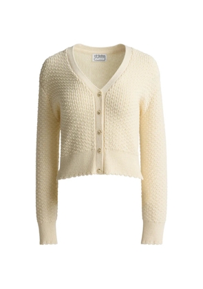 St. John perle crepe knit cardigan - Neutrals