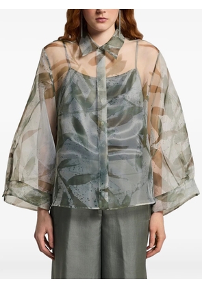 Peserico floral print button up shirt - Green