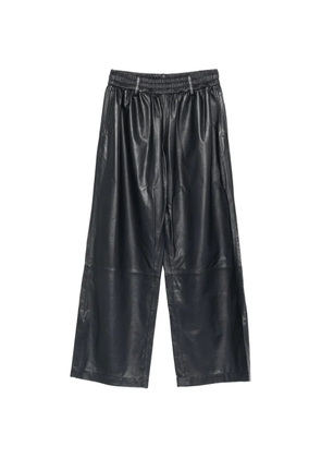 Utzon elasticated-waist leather trousers - Black
