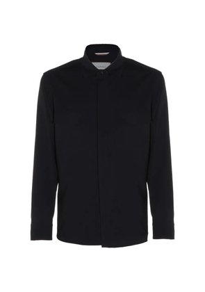 Canali button-detail shirt jacket - Black