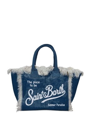 MC2 Saint Barth Vanity fringed denim tote bag - Blue
