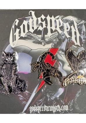 GODSPEED animal-motif pins set (set of three) - Silver
