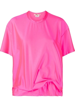 Comme Des Garçons gathered-detail short-sleeve T-shirt - Pink