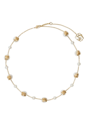 Burberry equestrian-knight pearl necklace - GOLD/PEARL