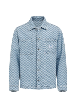 HUGO chequered button-fastening jacket - Blue