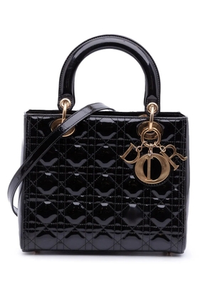 Christian Dior Pre-Owned 2014 Medium Patent Cannage Lady Dior satchel - Black
