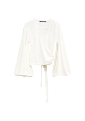 Jacquemus long-sleeved tie blouse - White