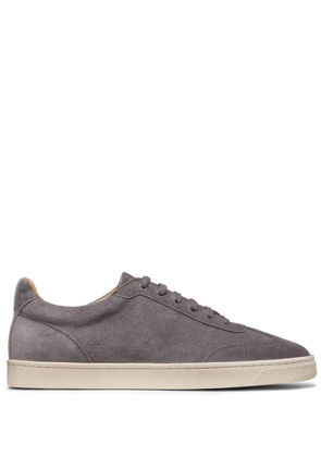 Brunello Cucinelli logo-print suede sneakers - Grey