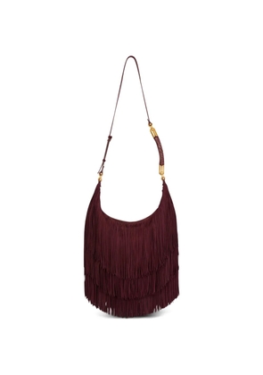 Balmain large Ebene fringed hobo bag - Red