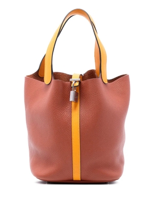 Hermès Pre-Owned 2017 Bicolor Clemence and Swift Picotin Lock 22 handbag - Yellow